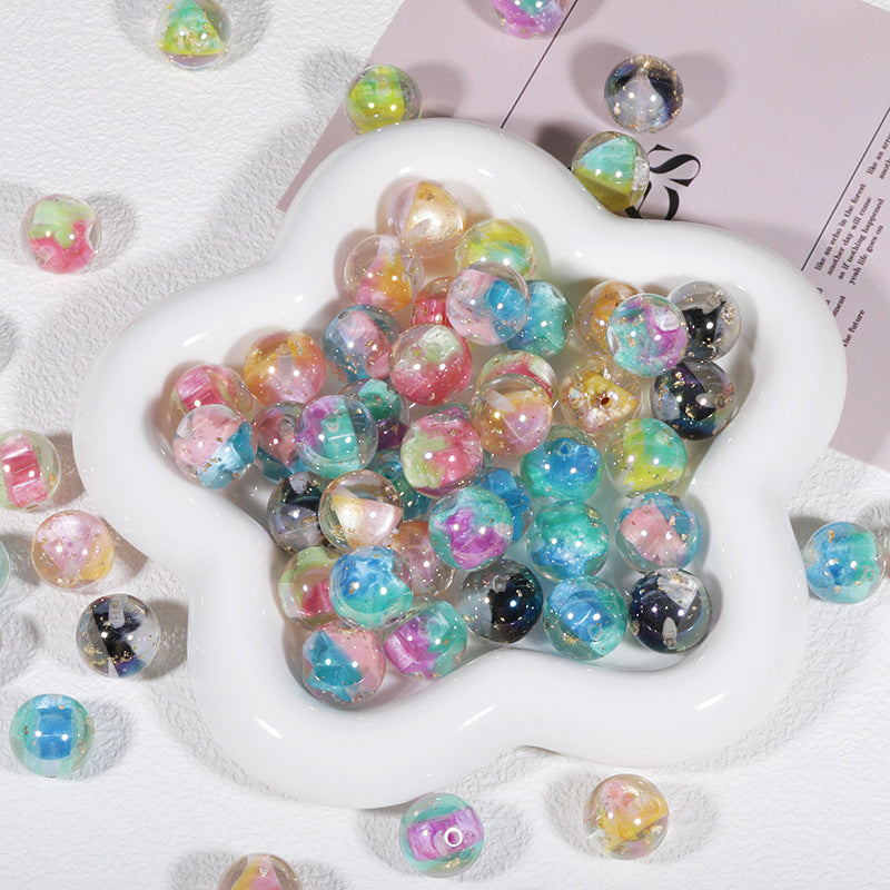 Wholesale Magic star geometric ball 16mm resin through hole loose beads